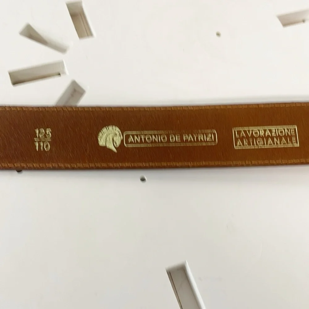 Antonio de Patrizi Genuine Leather Belt Made In Italy Brown Cognac‎ Sz 35 Mens